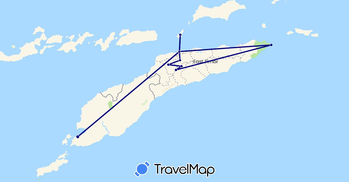 TravelMap itinerary: driving in Indonesia, East Timor (Asia)